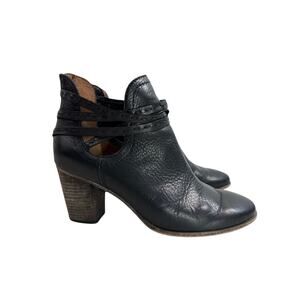 Frye Naomi Pickstitch Leather Strappy Ankle Booties Black Size 9B